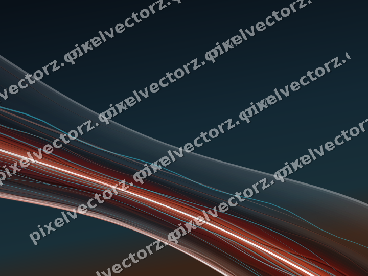 Abstract glass arc in cyan and red