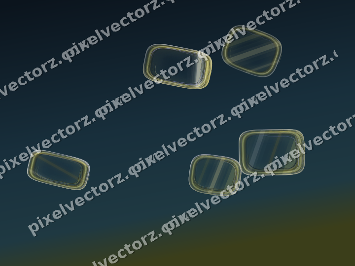 Abstract glass arc in dark amber and yellow