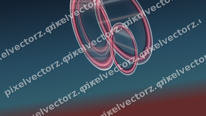 Abstract glass arc in pale pink and pale red