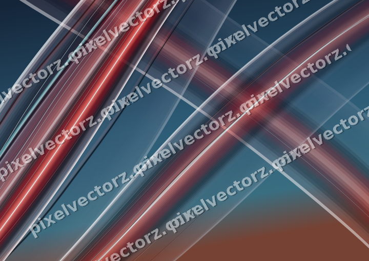 Abstract glass arc in red and pale amber