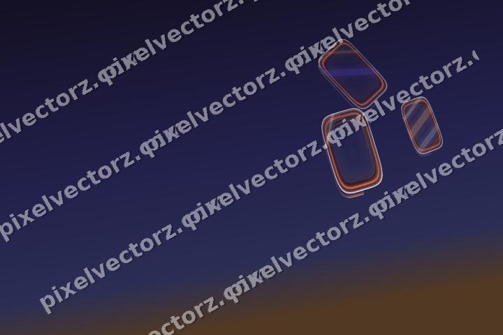 Abstract glass arc in orange and blue