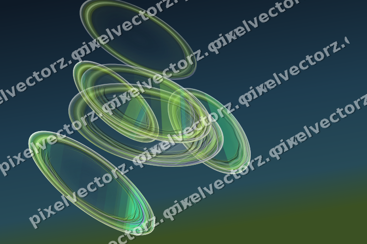 Abstract glass arc in green and lime