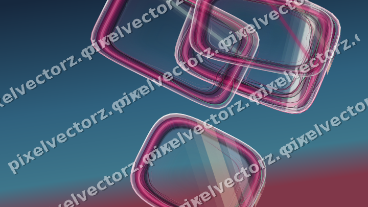Abstract glass arc in dark pink and green