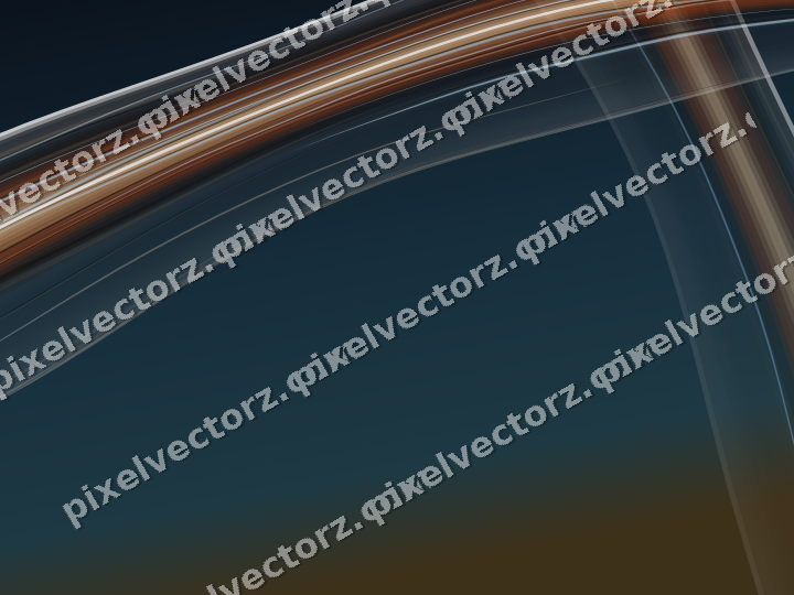 Abstract glass arc in dark teal and orange