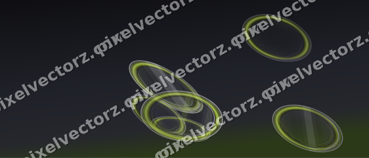 Abstract glass arc in purple and lime
