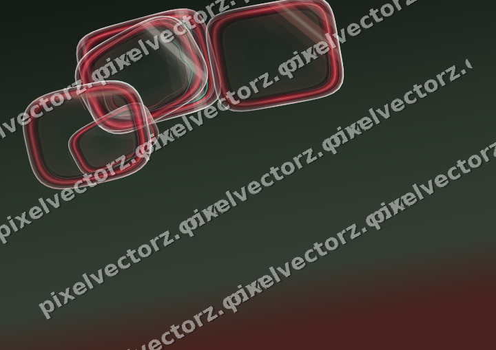 Abstract glass arc in red and pale lime