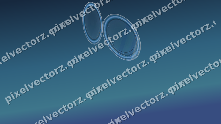 Abstract glass arc in dark blue and white