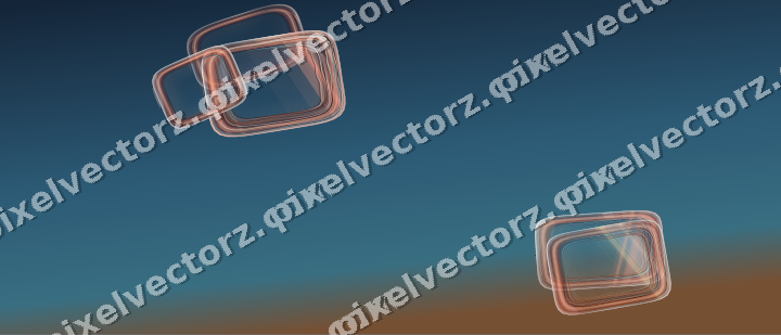 Abstract glass arc in red and orange