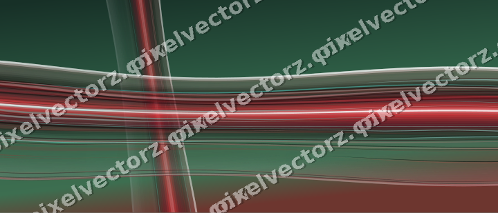 Abstract glass arc in dark green and red
