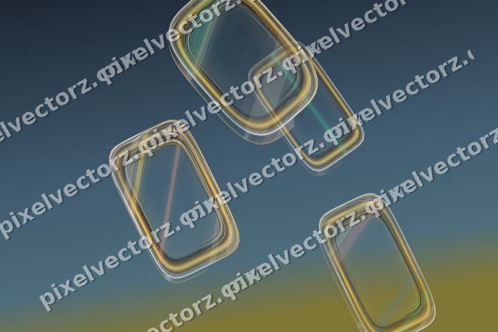 Abstract glass arc in amber and green