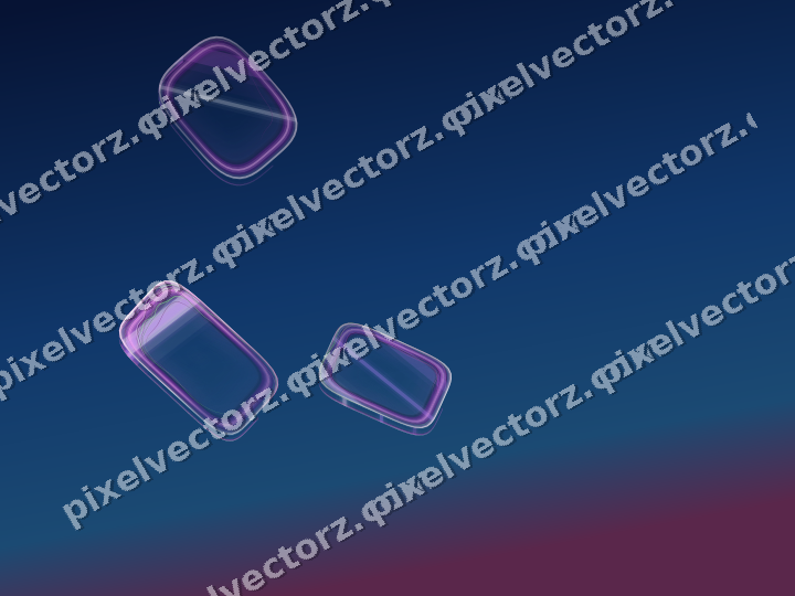 Abstract glass arc in purple and blue