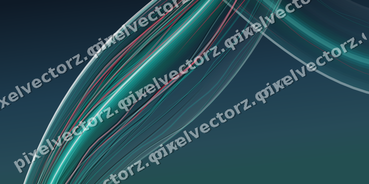 Abstract glass arc in cyan and teal