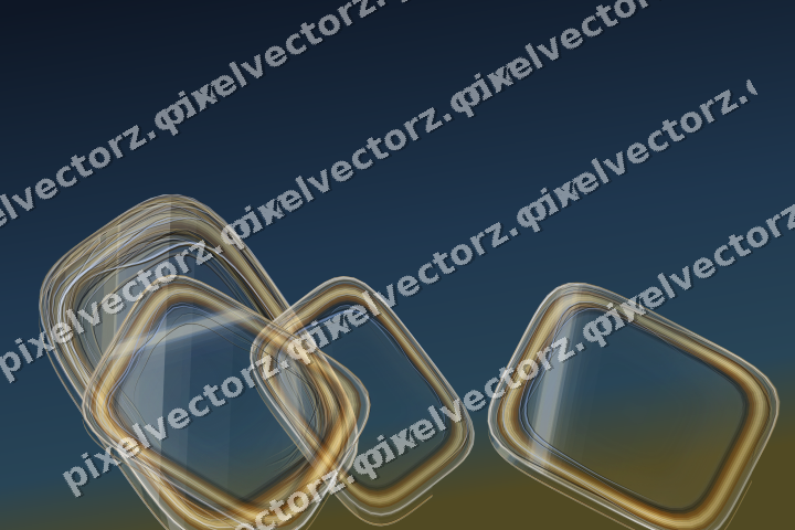 Abstract glass arc in dark blue and amber