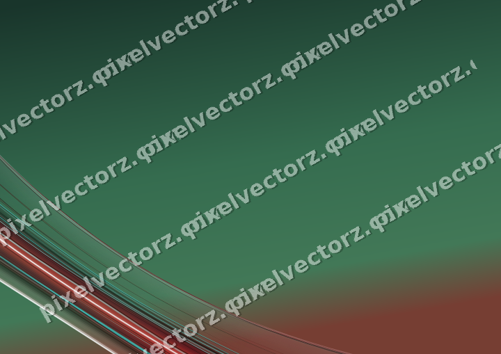 Abstract glass arc in dark red and dark green