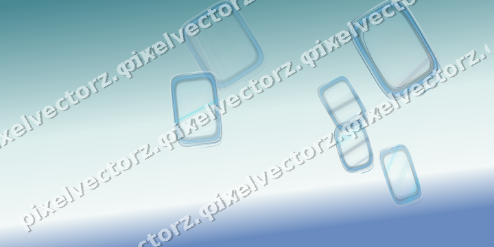 Abstract glass arc in teal and pale cyan