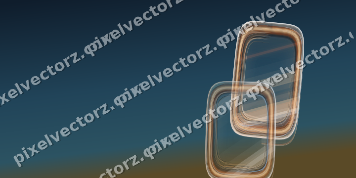 Abstract glass arc in dark teal and orange