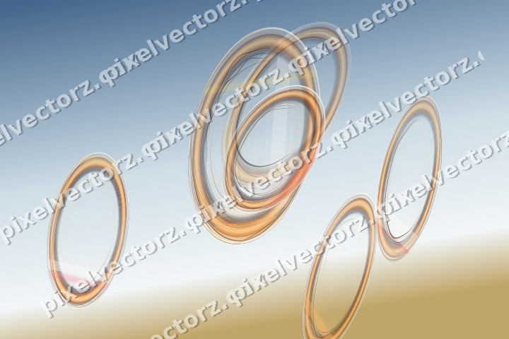Abstract glass arc in orange and amber