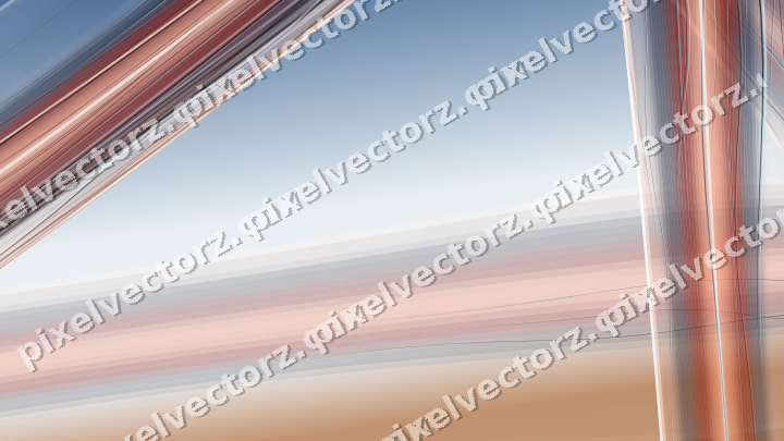 Abstract glass arc in red and orange