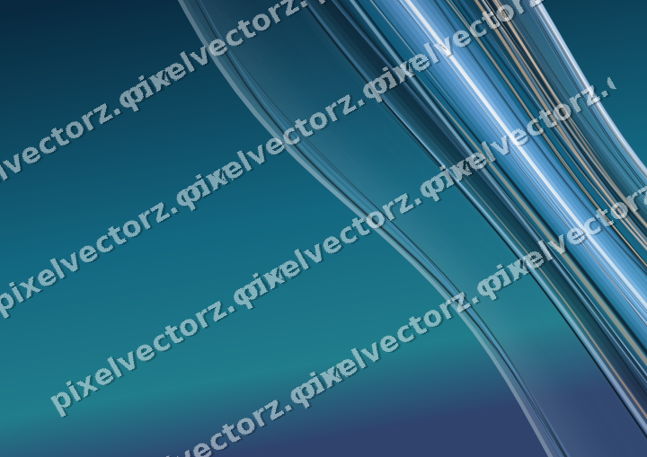 Abstract glass arc in cyan and blue