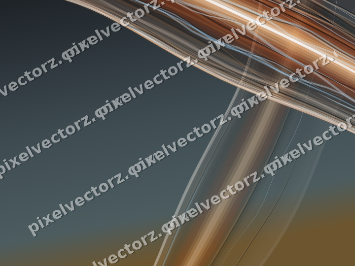 Abstract glass arc in blue and orange