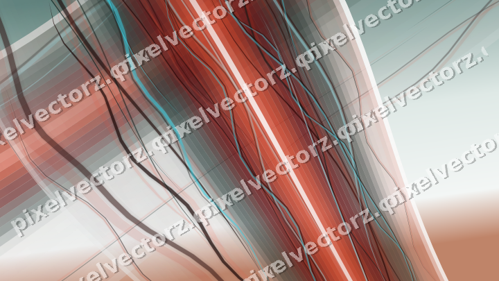 Abstract glass arc in red and orange