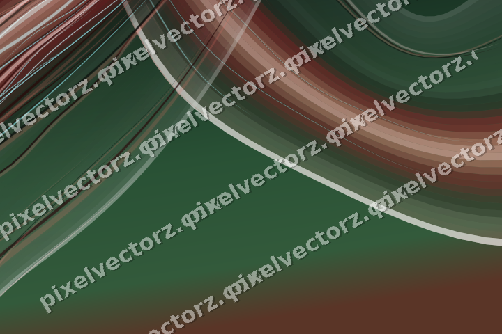 Abstract glass arc in red and dark green