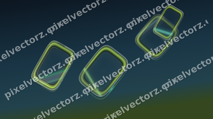 Abstract glass arc in green and lime