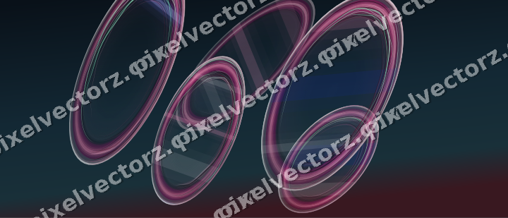Abstract glass arc in pink and blue