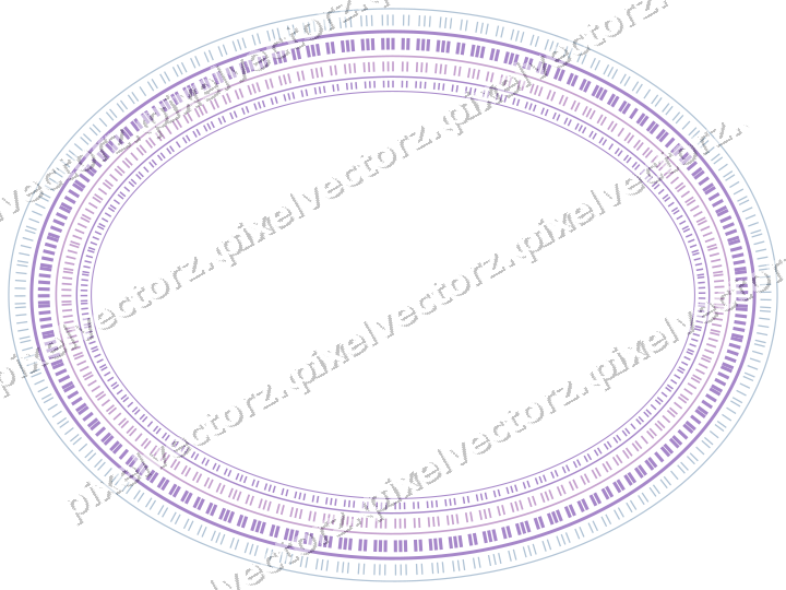 Dekorativer Zierrahmen in Violett und Blau mit Oval und Strichelung