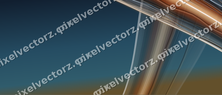 Abstract glass arc in dark teal and orange