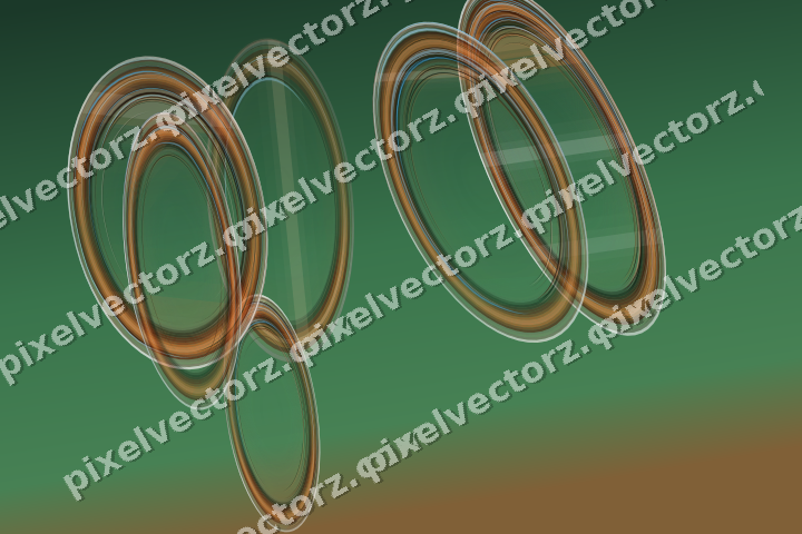 Abstract glass arc in dark green and orange