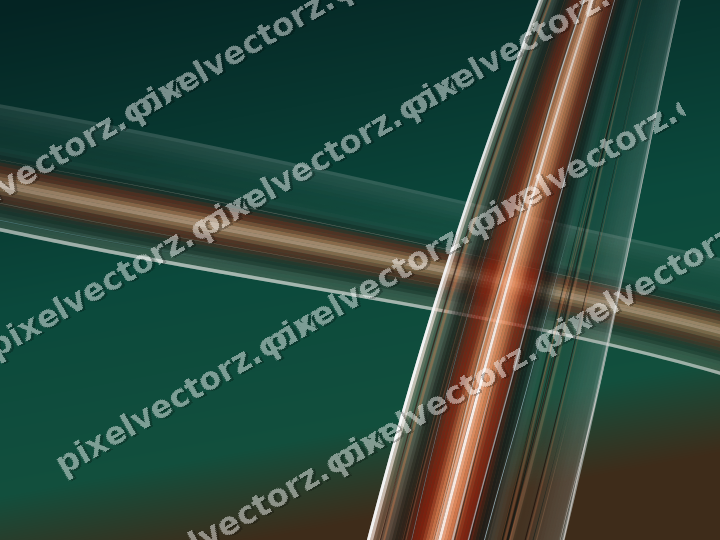 Abstract glass arc in orange and teal