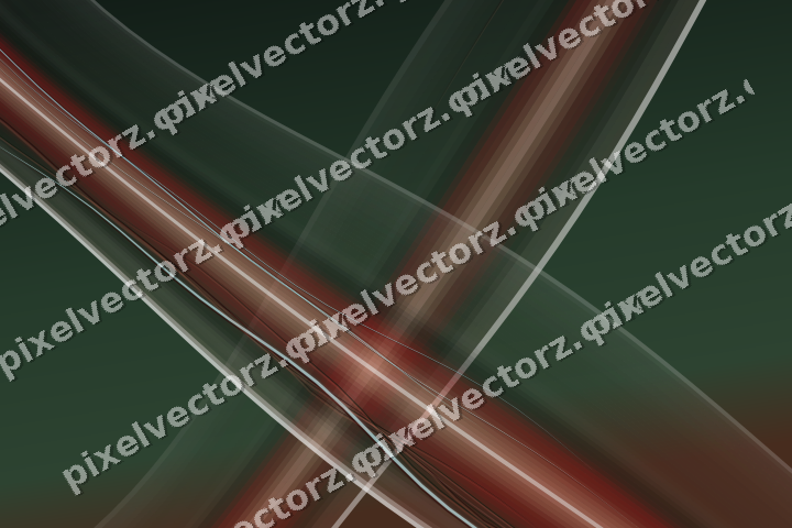 Abstract glass arc in dark green and red