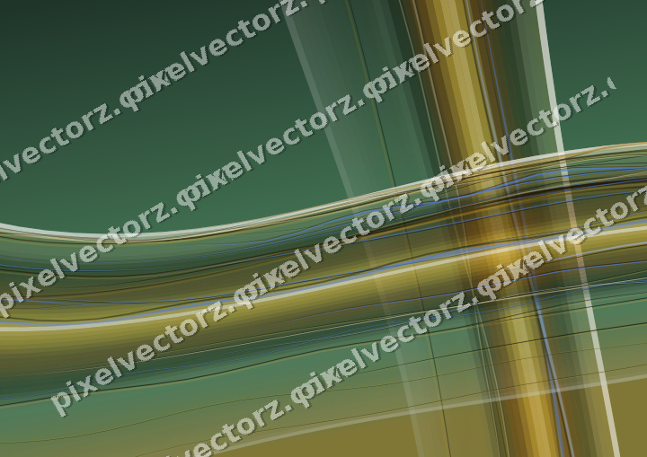 Abstract glass arc in dark green and amber