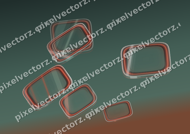 Abstract glass arc in red and orange