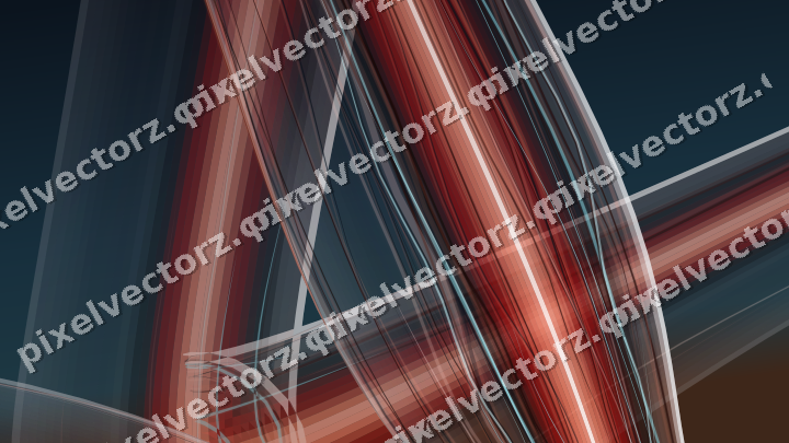 Abstract glass arc in dark green and red