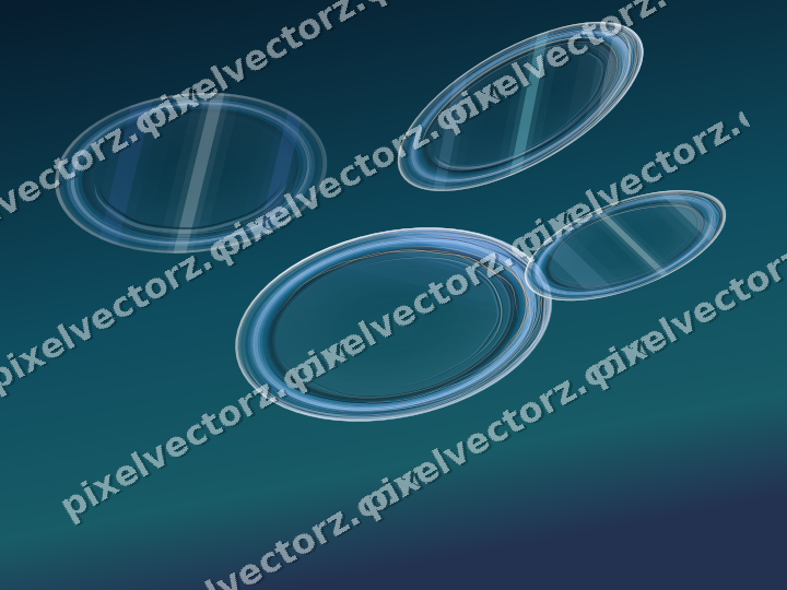 Abstract glass arc in cyan and blue