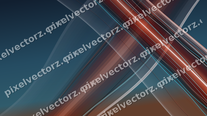 Abstract glass arc in cyan and red