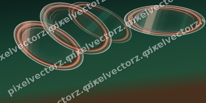 Abstract glass arc in dark green and orange