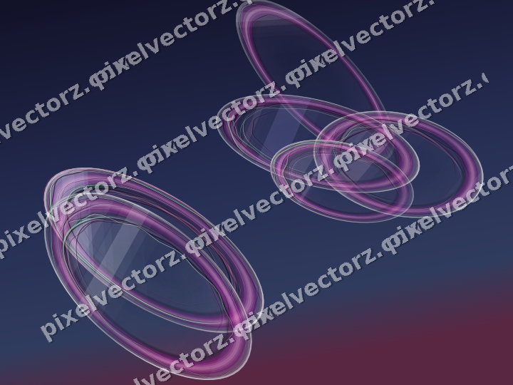Abstract glass arc in purple and blue