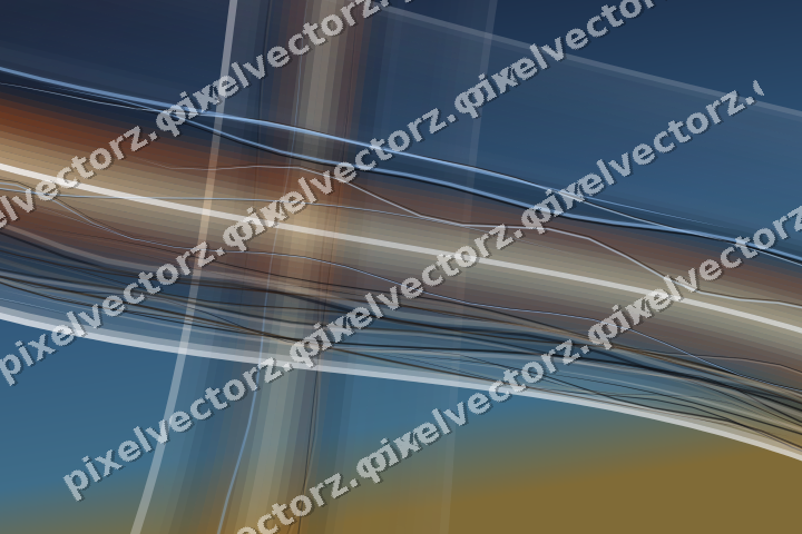 Abstract glass arc in dark blue and red