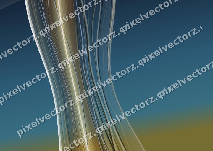 Abstract glass arc in dark blue and amber