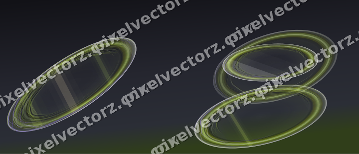 Abstract glass arc in purple and lime