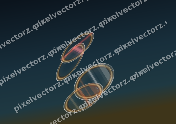 Abstract glass arc in red and orange