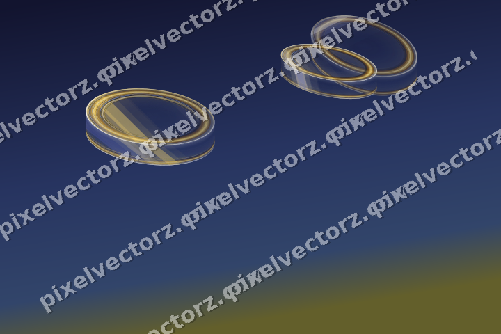 Abstract glass arc in dark blue and amber