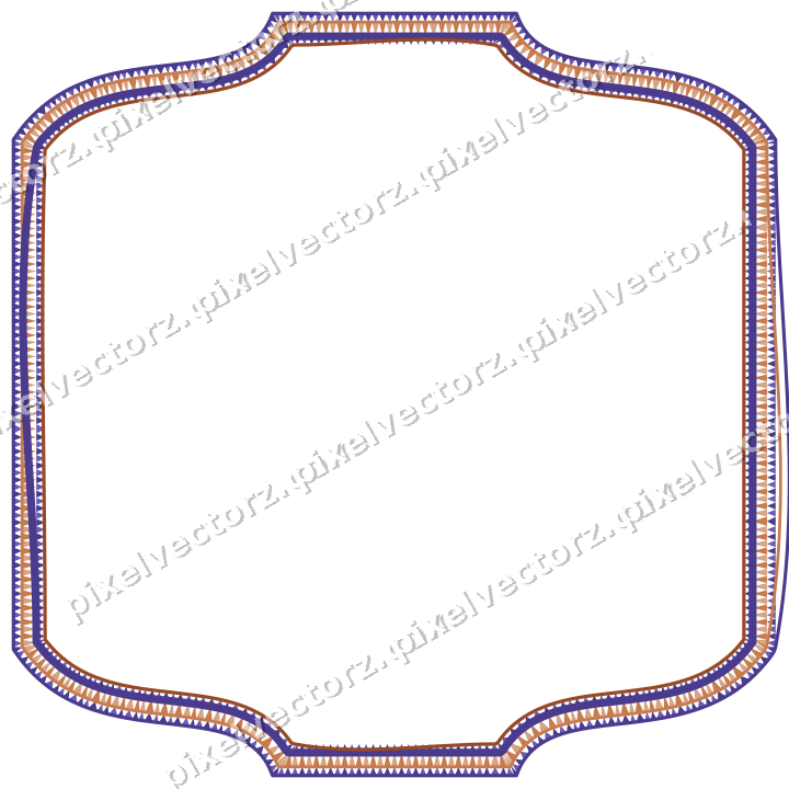 Dekorativer Zierrahmen in Orange und Blau mit Tafel und Geschweift