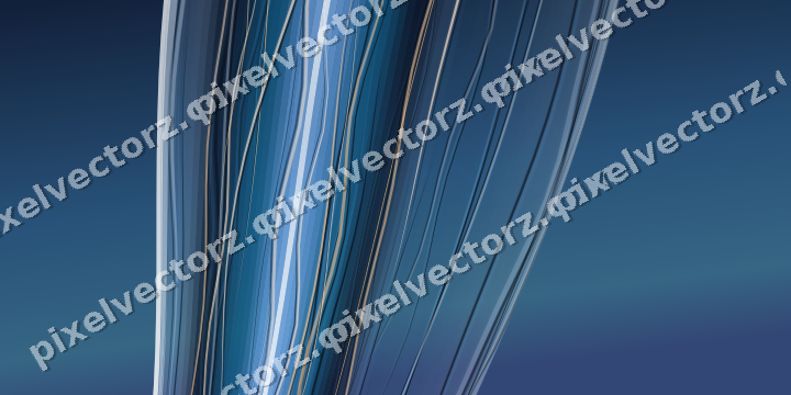 Abstract glass arc in dark blue and white