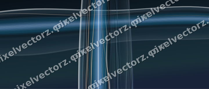 Abstract glass arc in cyan and blue