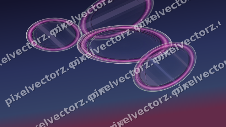Abstract glass arc in purple and blue