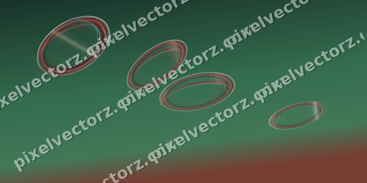 Abstract glass arc in dark red and dark green
